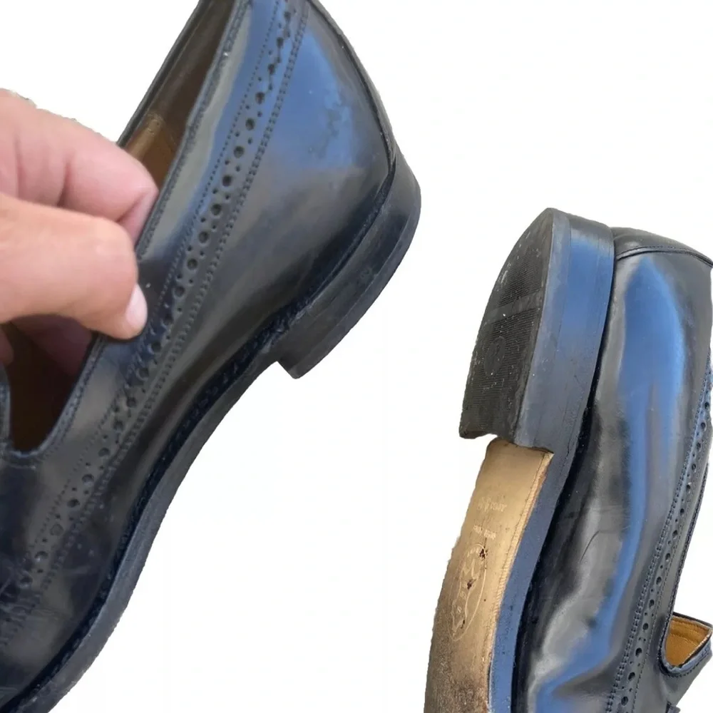 Johnston & Murphy Crown Aristocraft  Black Leather Tassel Loafers Men 10 D USA